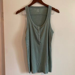 Aerie size Large rib knit Henley button front tank top
